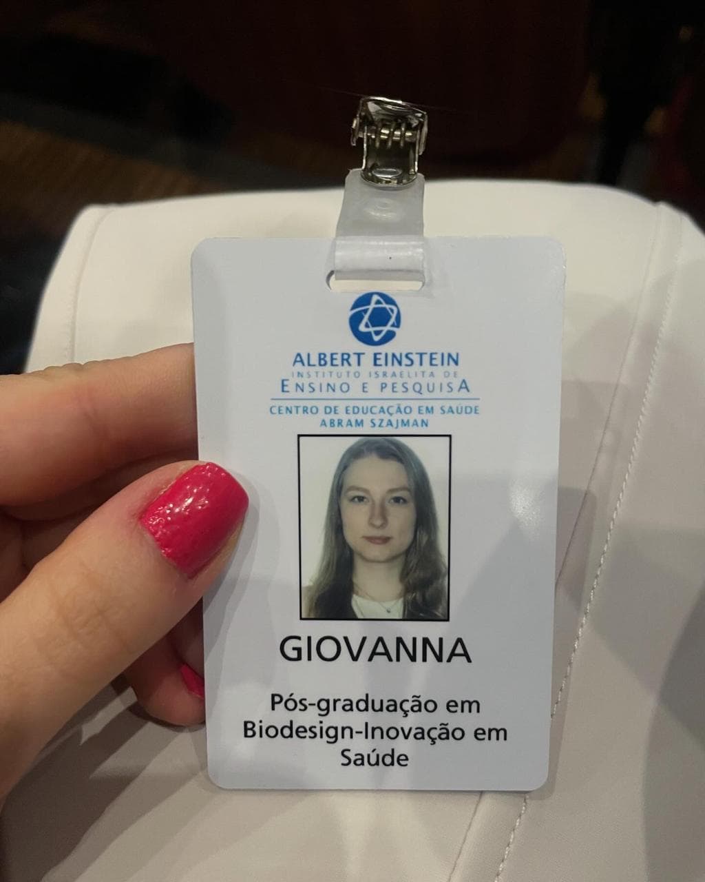 Credencial Giovanna Einstein Biodesign